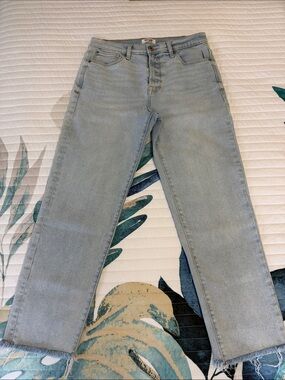 Kenzie Light Blue Cropped Straight Jeans